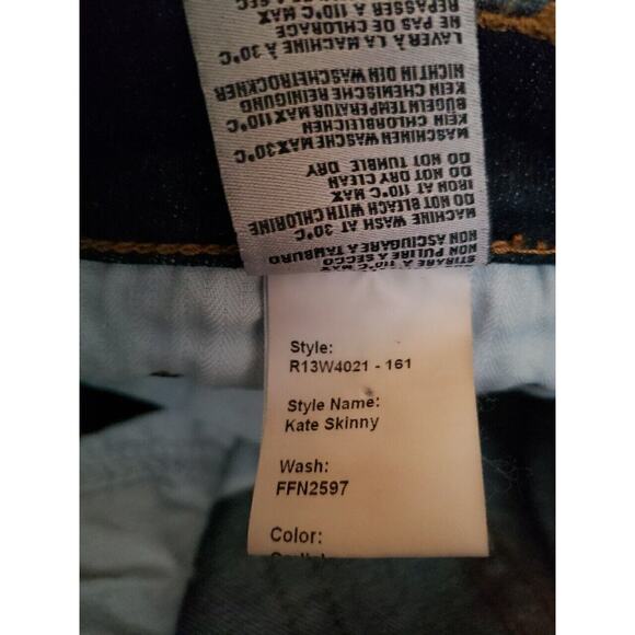 R13 Kate Skinny Jeans In Carlisle Sz 24 Low-Rise R13W4021-161 - - Picture 5 of 11